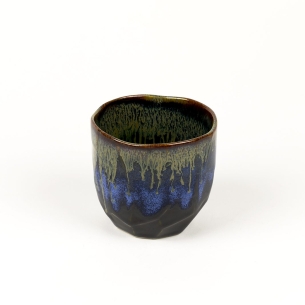 Gobelet taillé Brun-Bleu
