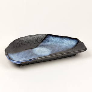 Plat 1/2 lune Noir Nuage Bleu