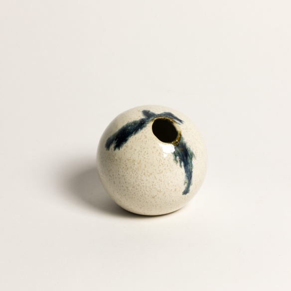 Mini vase nid Blanc-Bleuté