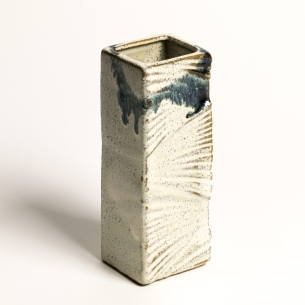 Mini vase Plissé Blanc-Bleu