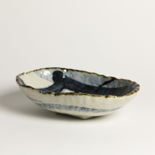 Coupe Ovale Quadri Bleue