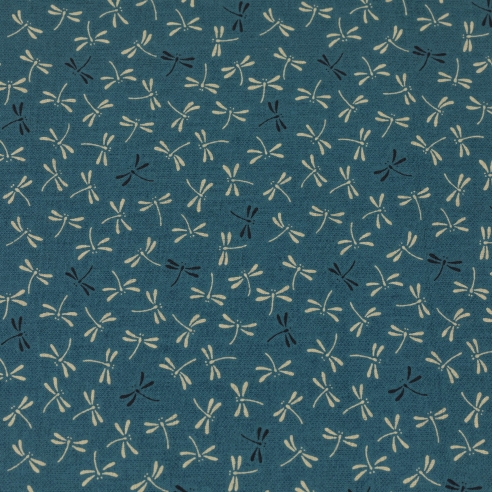Tissus/m Libellules Bleu