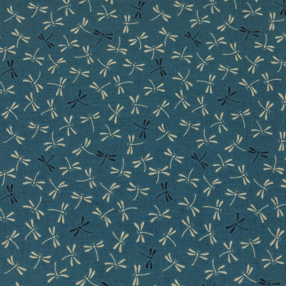 Tissus/m Libellules Bleu
