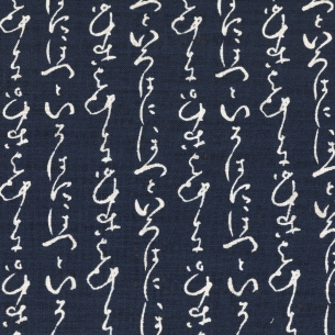 Tissus/m Indigo Calligraphie