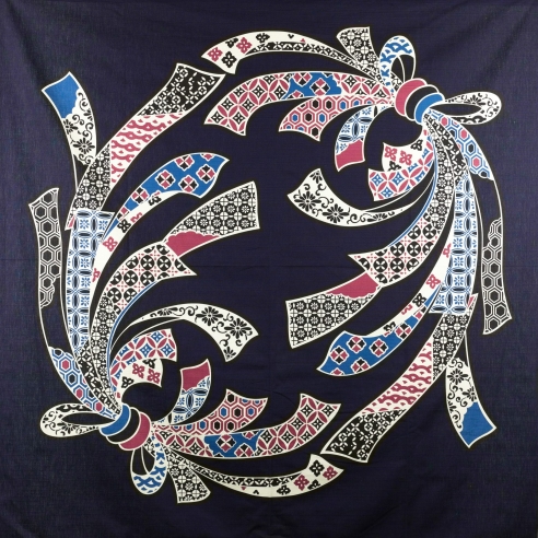 Furoshiki Cot.130 Indigo Noeud