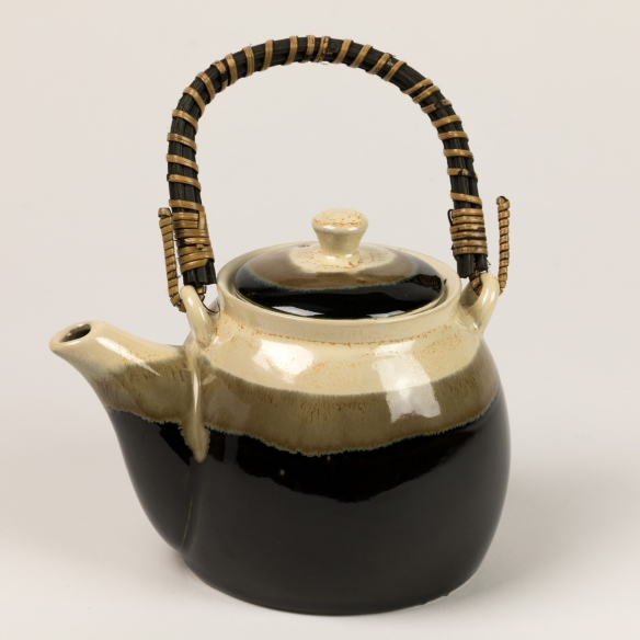 Théière Noire bordure Crème