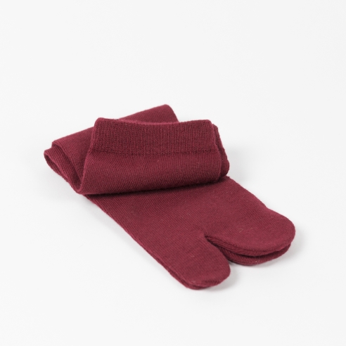 Chaussettes coton "Gunsoku" unies rouge