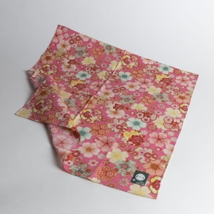 Furoshiki 50 Crêpe Multifleurs Rose