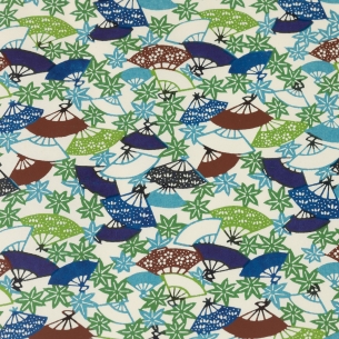 Papier washi Katazome "Éventails"