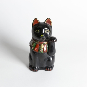 Manekineko noir porcelaine PM