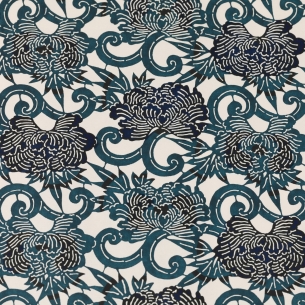 Papier washi Katazome "Arabesques" bleu
