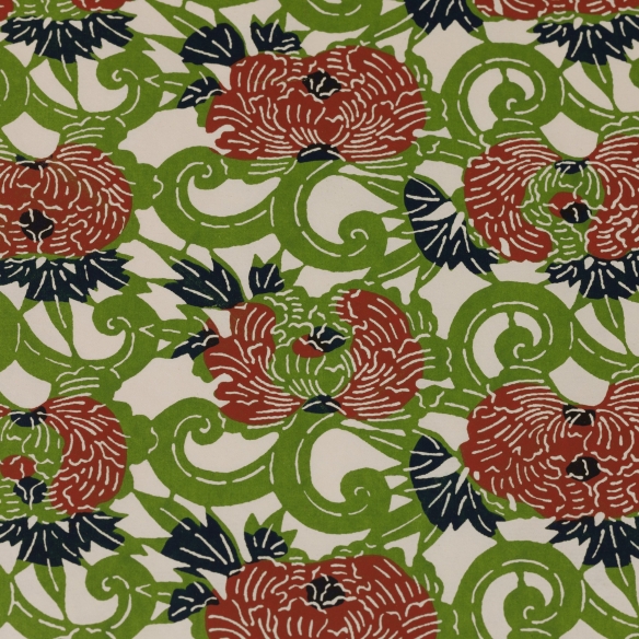 Papier washi Katazome "Arabesques" vert