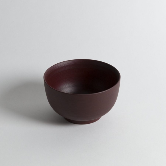 Bol résine rond rouge mat