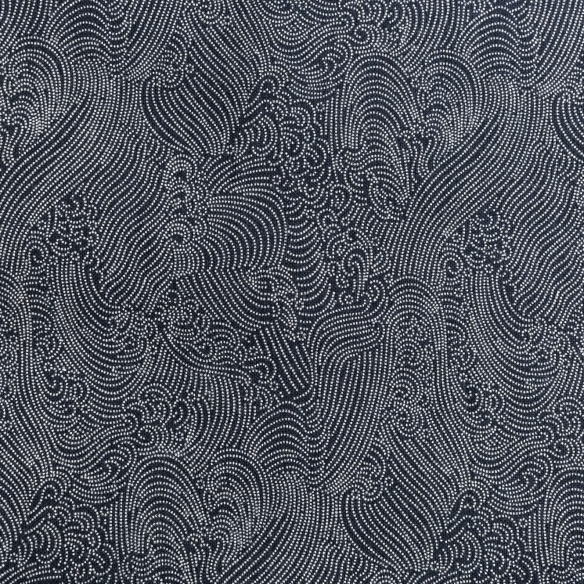 Coton au mètre "Tempête" marine