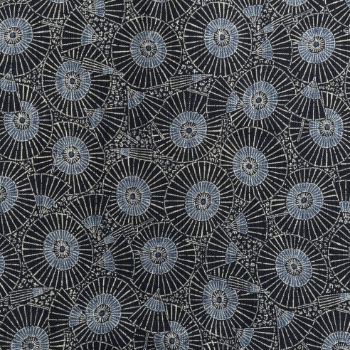 Coton au mètre "Indigo Ombrelle"