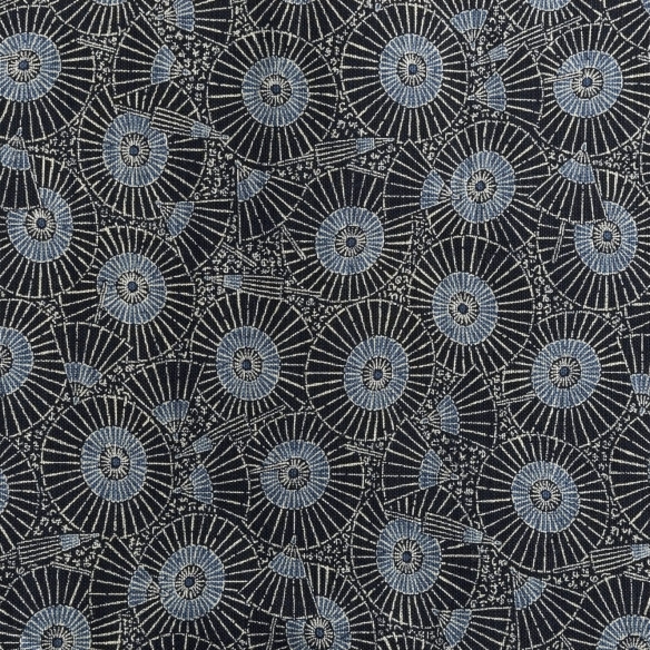 Coton au mètre "Indigo Ombrelle"