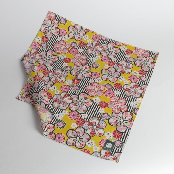 Furoshiki Fleurs Hélices jaune