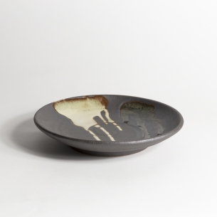 Plat rond Terre Coul. Blanc Vert
