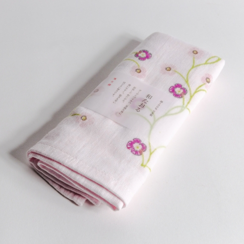 Serviette gaze rectangulaire Rose