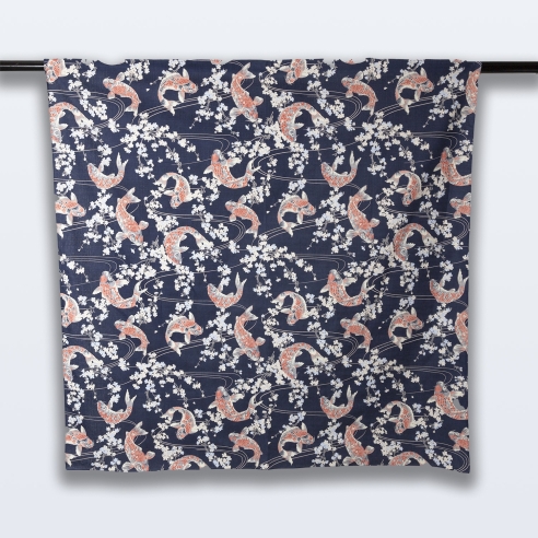 Furoshiki 108 Koi&Sakura Bleu