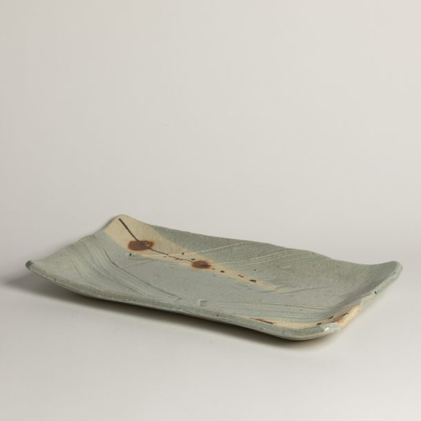 image produit Plat rect.Celadon branches Ocre