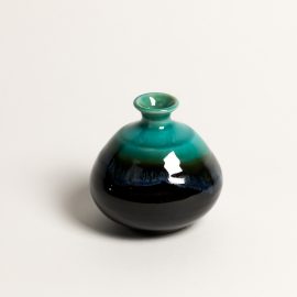 Mini vase Brun-Turquoise