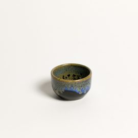Coupe à saké Noir bord Bleu