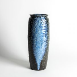 Vase haut Shiga Bleu Noir