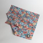 JAT0035TQ_MG_8170©SJB Furoshiki carré coton 50 cm turquoise multifleurs Japon