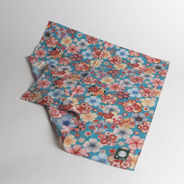 image produit Furoshiki 50 Multifleurs Turquoise