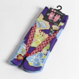 Chaussettes 23-25 Fleurs Bleues