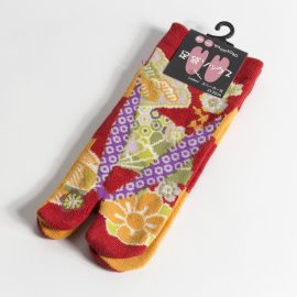 Chaussettes 23-25 Fleurs Rouges