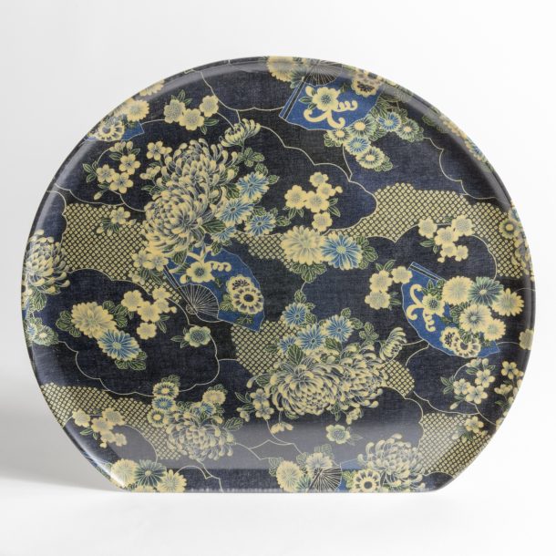image produit Plateau Demi-Lune Fleurs Indigo