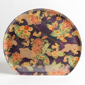 Plateau Demi-Lune Fleurs Violet