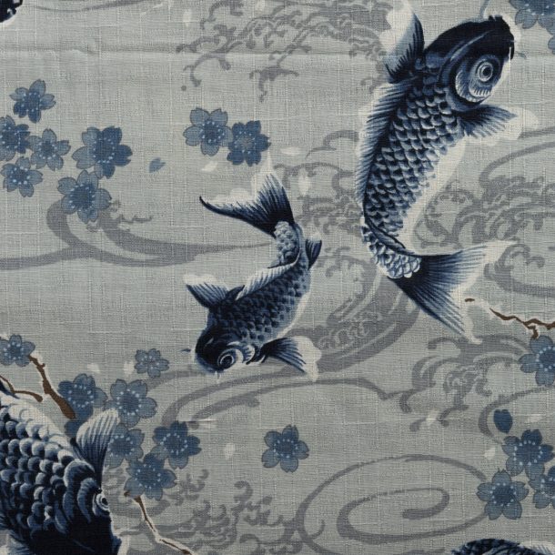 image produit Coton/m Koi et Sakura Gris