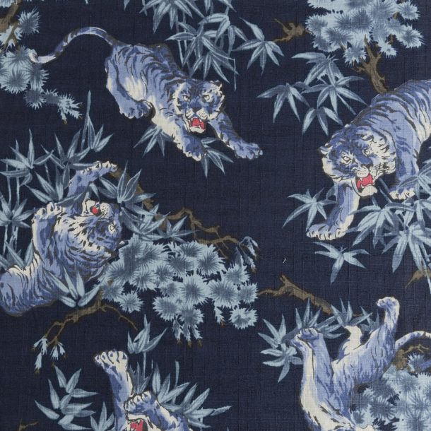 image produit Coton/m Tigre et Bambou Marine