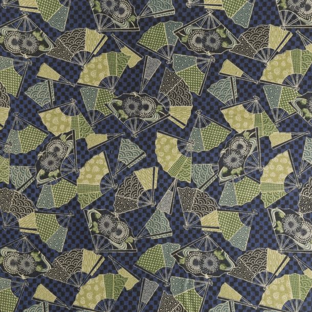 image produit Coton/m Fleurs Eventail Bleu