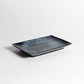 Plat Rect. Bleu Tressage