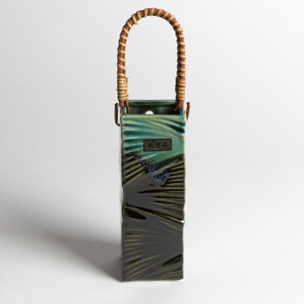 image produit Vase+anse tube carré Kaki-Turq