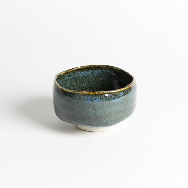 image produit Bol Macha PM Bleu moucheté Ocre